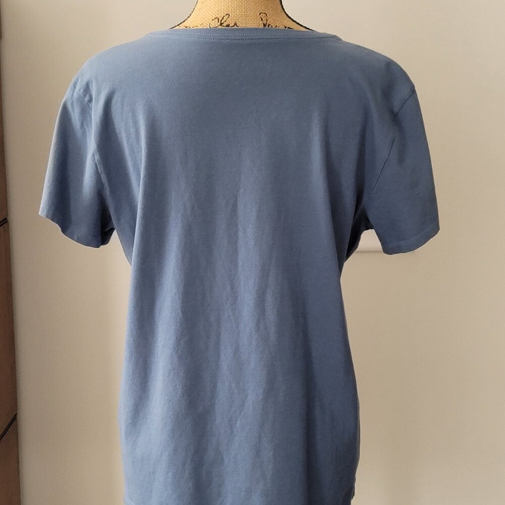Ladies Life is Good Blue V-Neck T-shirt  with Birds Large - Picture 3 of 10